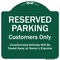 Signmission Reserved Parking Customers Only Unauthorized Vehicles Will Be Towed Away At Owner Exp, GW-1818-9757 A-DES-GW-1818-9757 - alternate 1